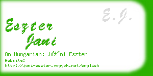 eszter jani business card